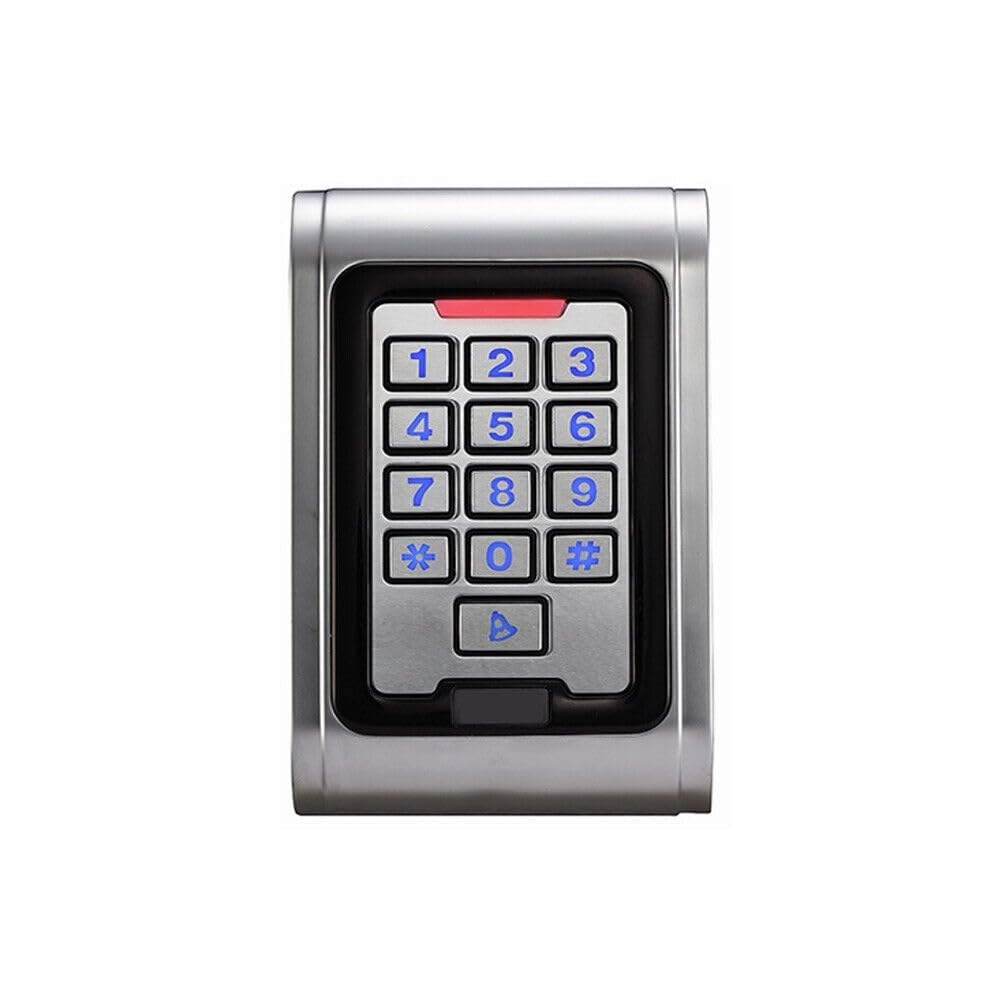 Lector de tarjetas de control de acceso RFID de metal WG26 con teclado MF1 S50 de 13,56 MHz resistente a la intemperie