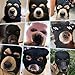 HOWWFALY Dog Halloween Christmas Costume Ear Muffs Noise Protection Knitted Dogs Ears Warm Hats Dog Robbers & Thieves Mask Funny Pet Cosplay for Medium Large Pets(Black Mask)