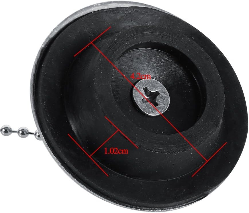 Tapón de bañera con cadena y panel de acero inoxidable miniatura 3