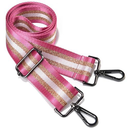Image of LVYOUME Purse Strap Silver Hardware Wide Bag Straps Replacement Crossbody Adjustable Shoulder Strap for Purses