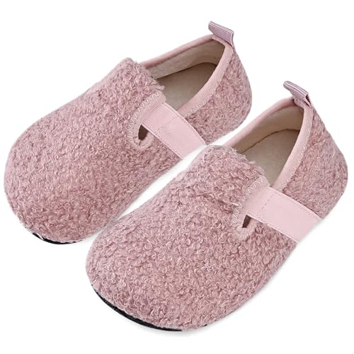 IceUnicorn Pantuflas para niños y niñas, diseño de animales de dibujos animados, cálidas, antideslizantes, para el hogar, Pink, 27 EU