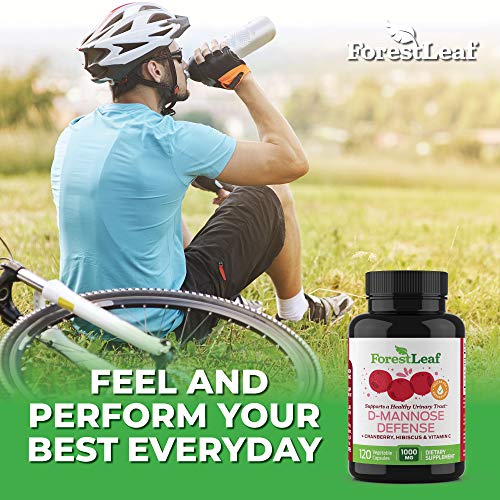 Forestleaf D-Mannose Defense 1000Mg - D Mannose With Cranberry, Hibiscus And Vitamin C - For Urinary Tract Health And Cleanse, Urinary Pain & Bladder Control - 120 Veggie Capsules #TOP6