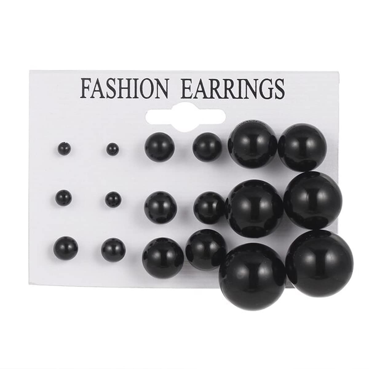 Set of 9 Silver Stud Earrings