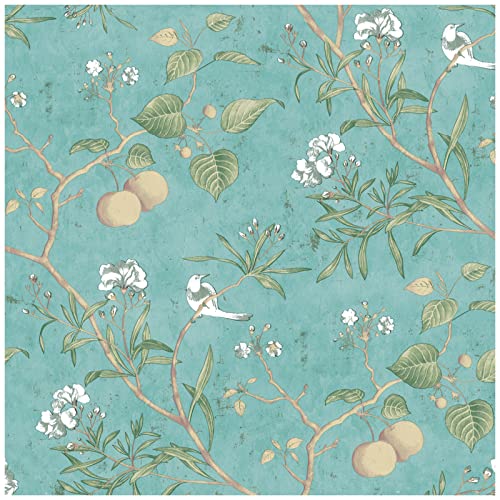 Floral Peel And Stick Wallpaper Contact Paper: Vintage Removable Wallpaper Bird Stick On Wallpaper 17.7 X 118.1 Inch Self Adhesive Green Wallpaper #TOP19