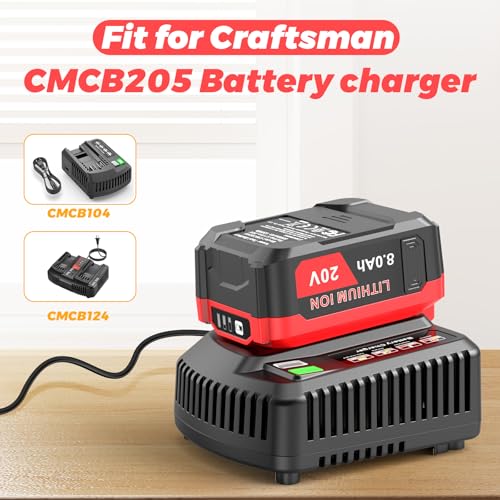 Futurebatt 1-Pack 20V 8.0Ah High-Output Battery Replacement for Craftsman V20 Lithium Battery 20-Volt Power Tools CMCB205 CMCB204 CMCB202 CMCB201 CMCB202-2 CMCB204-2 - Thumbnail 7
