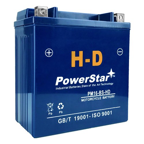 PowerStar H-D Motorcycle Battery for Kawasaki Vulcan 2000cc 1700cc 1500cc YTX16-BS -  PM16-BS-HD-001