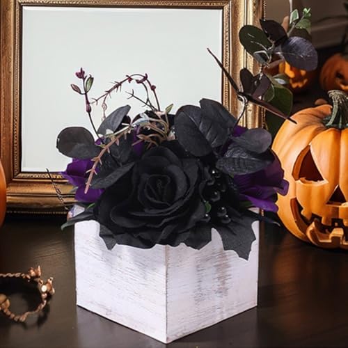Fleurs noires gothiques pour décoration de table à maison - 5