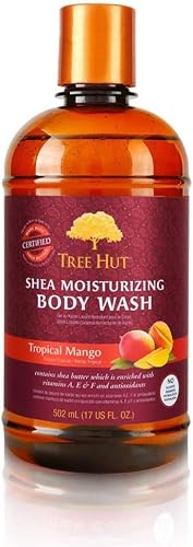 Tree Hut Shea Moisturizing Body Wash Tropical Mango, 17oz, Ultra Hydrating Body Wash for Nourishing Essential Body Care