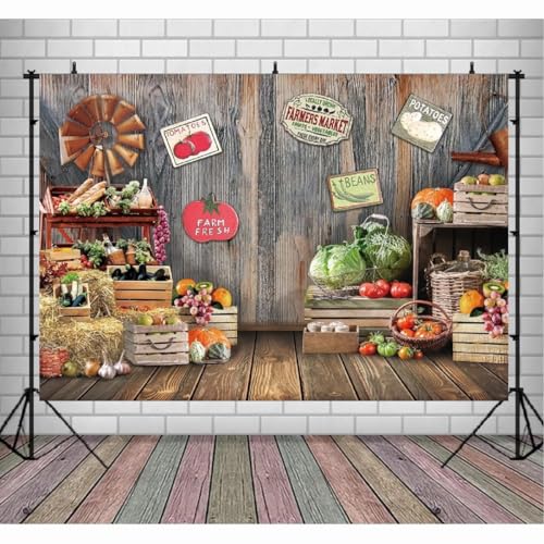 Fondo para fotografía Mercado de Agricultores 7x5 ft miniatura 4