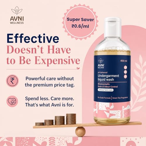 Image of Undergarment Liquid Wash 400ml | Intimate Wear Cleanser - Washing Liquid | Removes Odour & Stains | Fabric Care Wash for Delicate Clothes | Pack of 1