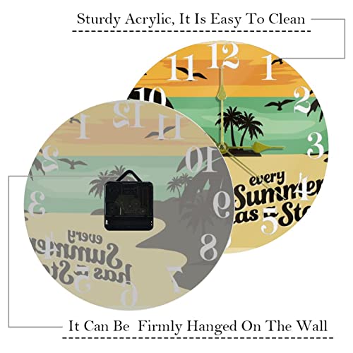 Horloge murale pour maison et bureau silencieuse thème plage - 4