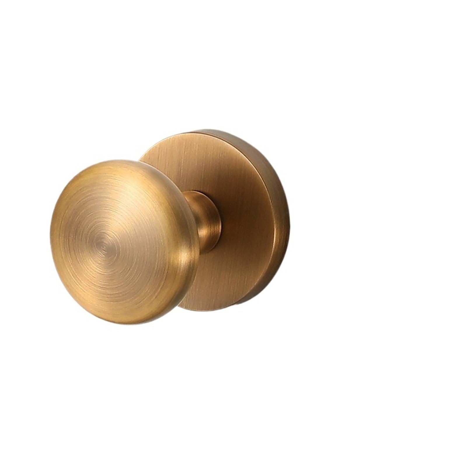 ZONSHJDKR Magnetic Door Lock Zinc Alloy Handle Invisible Knob for Wooden Bedroom Room Modern Simple Keyless(Brushed Copper Round Invisible)