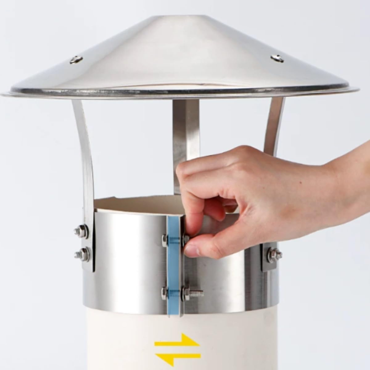 ComignolO Terminale Circolare, Comignolo Antivento Antipioggia, Fumaiolo | Copertura Camino Diametro, Cappello Antipioggia e Anti-neve, Stile Ombrello Cappa Per Tubi Del Tetto(160mm/6.3in)
