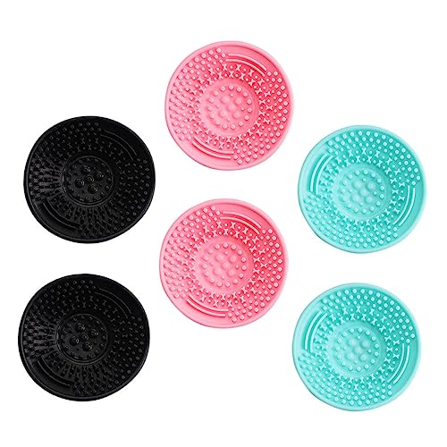 Happyyami 6pcs Silicone Makeup Brush Cleaning Cups with Non-slip Handheld Brush Cleaner Pads Multi-color Beauty Tool Cleaner at Home