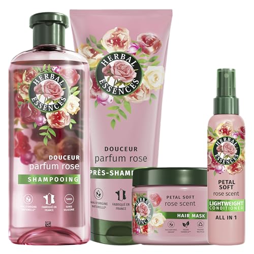 Herbal Essences Routine Douceur Parfum Rose pour retrouver des cheveux soyeux chez soi