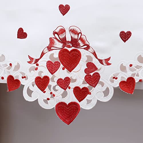 Grelucgo Embroidered Kitchen Window Curtain Valance For February 14Th Valentine's Day (W57 × L14 Inches) #TOP3