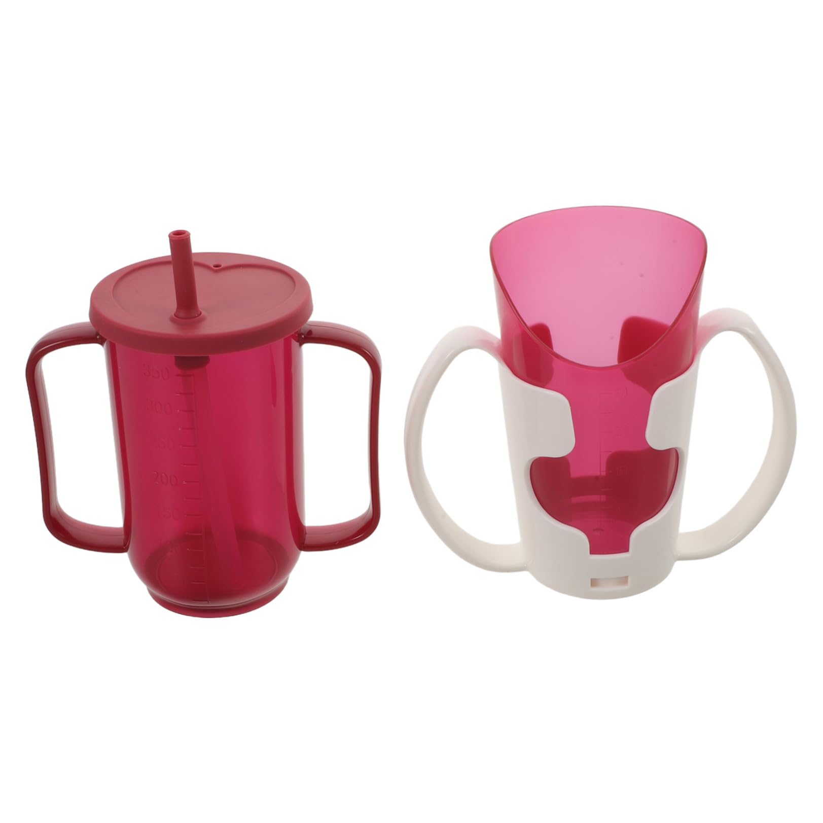 GALPADA Tazza Anti-Rovesciamento per Anziani Beccuccio Ergonomico Bicchiere Infrangibile da 250 Ml per Assistenza Infermieristica a Pazienti Costretti a Letto Set 2 Pezzi per Uso