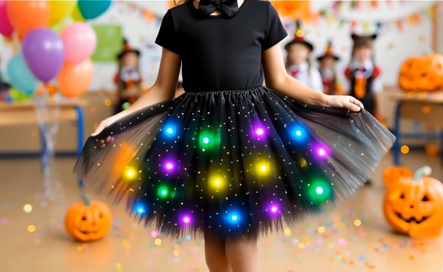Set de disfraz de gato con tutu LED y accesorios miniatura 4