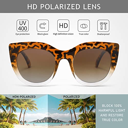 SUNGAIT Oversized Vintage Polarized Cat Eye Sunglasses for Women Trendy Sung lasses Ladies Sunnies2
