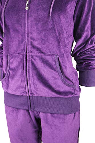 Image of Velour Tracksuit Womens 2 Pieces Joggers Outfits Jogging Sweatsuits Set Soft Sports Sweat Suits Pants