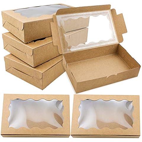 BILLIOTEAM 30 Pack Small Kraft Cookie Boxes Cover