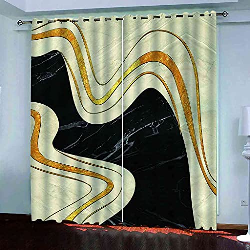Rideaux occultants texture marbre 3D isolants 264x242cm