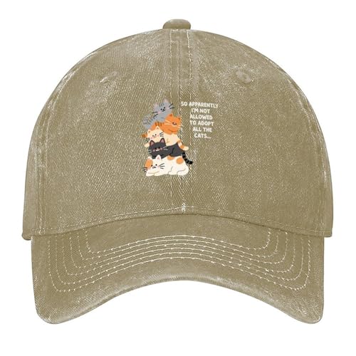 Humorous Cat Love Dilemma Trucker Unisex Washed Denim Hat Baseball