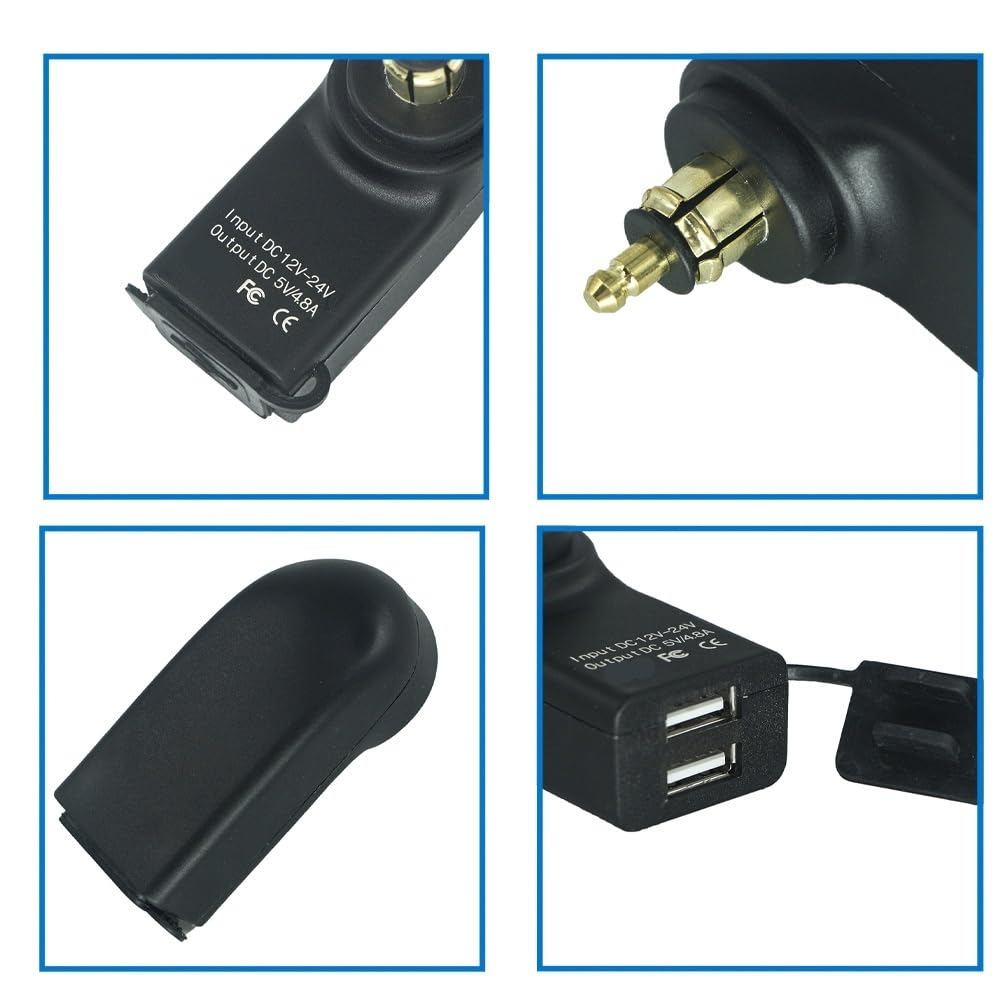 Podwójna ładowarka USB do motocykla, adapter zasilania For BMW R1200GS Adventure, R1250GS Adv, R1200rt, S1000XR, F850GS i F650GS, gniazdo wtykowe(3 Pieces)