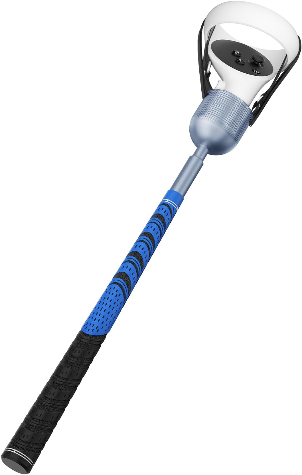 VR Golf Club Attachment for Oculus Quest 2/ Meta Quest 2, Aluminum Quest 2 Golf Club Handle Accessories with Realistic Rubber Grip& 2 Straps, 1: 1 Molded Controller Adapter, Blue