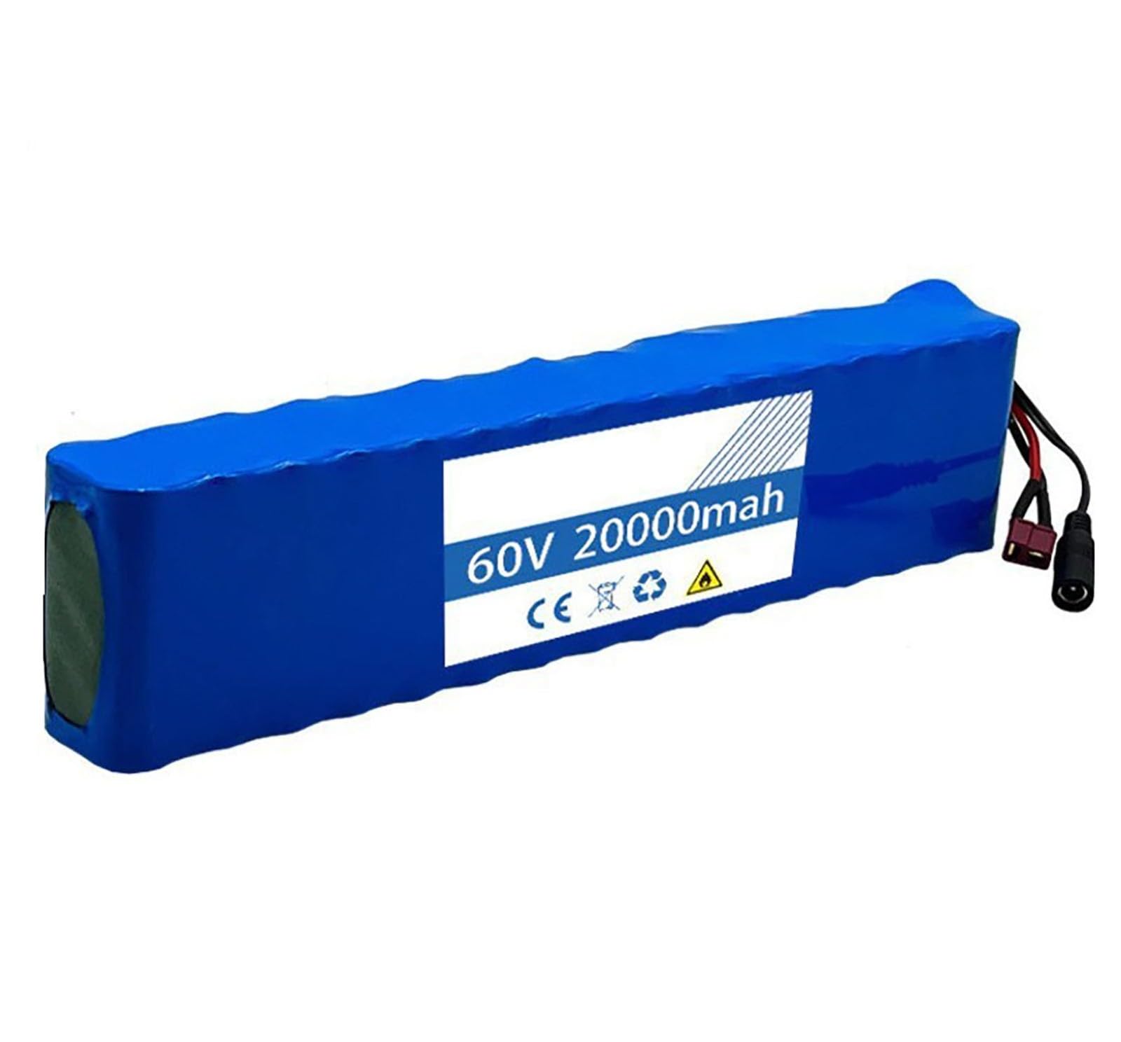 60V 20Ah Batterie pour Vélo Électrique avec Chargeur 60V 16S2P Batterie Trottinette Électrique Batterie PVC Imperméable pour 200W 350W 500W 800W Moteur