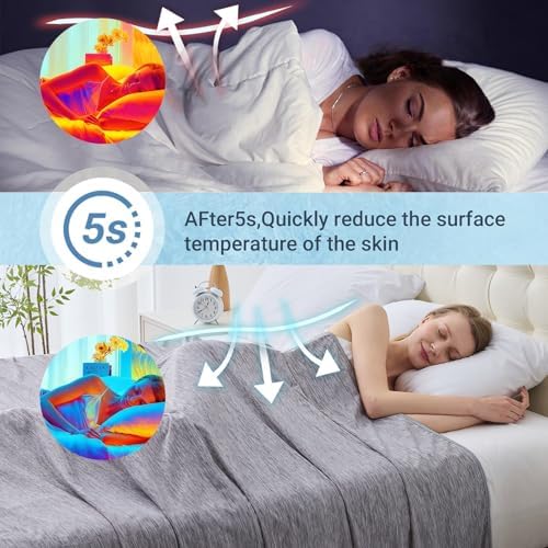 Cooling Blanket Twin Size, Cooling Blankets for Hot Sleepers, Absorbs Heat to Keep Body Cool for Summer Nights Sweats, Cold Blanket for Bed Couch Sofa, Ice Blanket 60x80 Inches, Dark gray - 2
