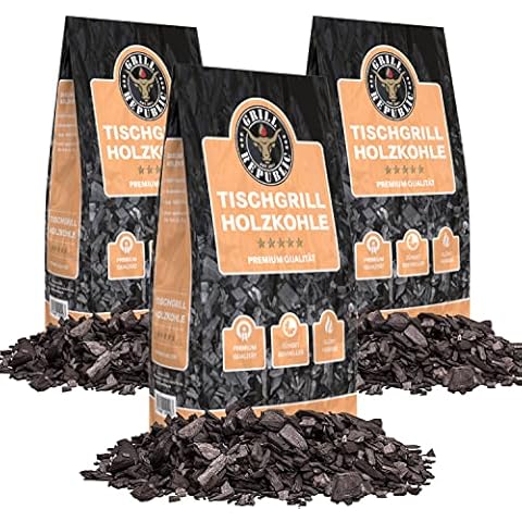 Grill Republic Tischgrill-Kohle 3x 2,5kg Cover