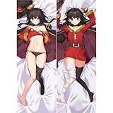 Anime Megumin Body Pillow Case Body Peach Skin Pillowcase Pillow Cover (59x20inch) Zipper Body Throw Pillow Cover Dakimakura Double-Sided 150x50cm(A)