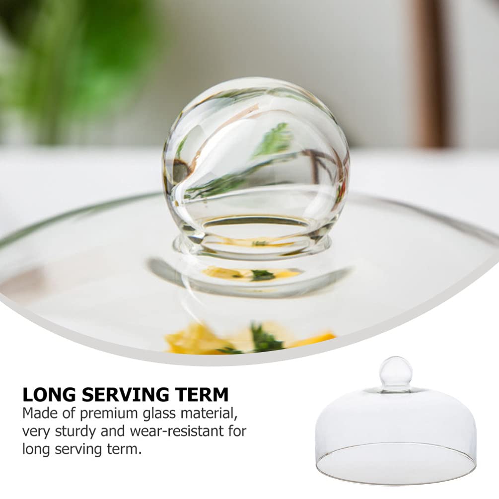 Yardwe Kuchenhaube Glas 10.2 Zoll Transparent Abdeckhaube Lebensmitteldeckel Mit Griff Für Kuchen Dessert Snacks Insektenschutz Staubschutz