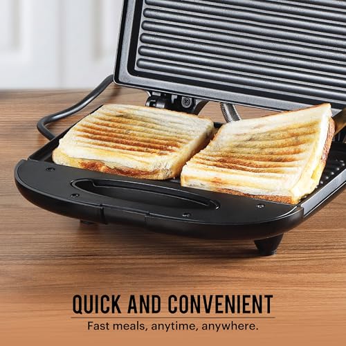 Image of Cello Super Club Ultra Pro 800W Grill Sandwich Toaster with Fixed Grill Plates | Black| Heat Resistant Bakelite Body |Non-Stick Coating | Power Indicators.