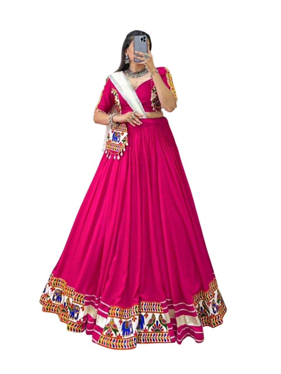 Women's Navratri Special Pink Color Pure Rayon Lehenga Choli-image-27