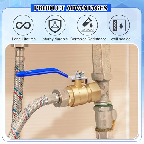 Boltigen 1/2 inch Brass Ball Valve, 2Pack Heavy Duty Forged Brass Shut Off Valves with Female to Male NPT Thread Full Flow Port, 150 PSI WSP / 600 PSI WOG Water Control Valve Connector Fitting by Boltigen - Image 7