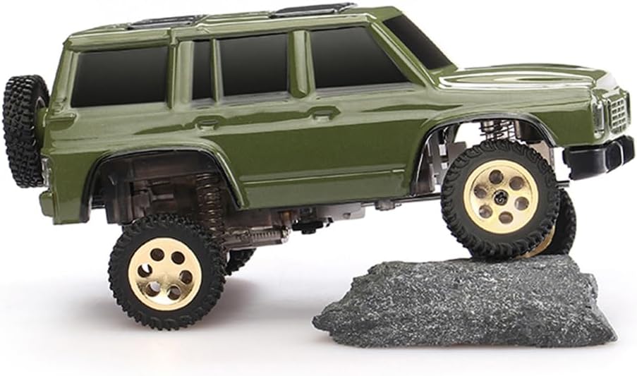 Mini RC Crawler Truck 4x4, 1/64 Scale 2.5 KM/H RTR RC Car RC Rock Climbing Hobby Remote Control Car Off-Road Vehicle RC Buggy with LED Lights Ready-to-Run for Adults