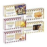 Pack Surtido 5 Turrones Lacasa:Mazapán de Nata con Nueces, Blando, Chocolate y Piña, Mochi con Praliné de Chocolate,Cacahuete Eagle