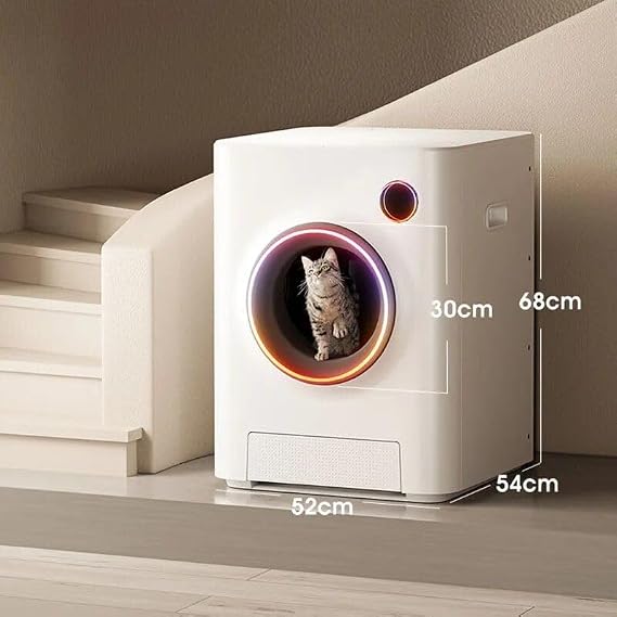 Smart Automatic Cat Litter Box Self-Cleaning, Remote Monitoring, Pet-Safe Sifting System for Busy Cat Parents, Automatic Litter Box, cat Box, APP Control, Advanced Deodorization