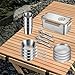 Zxpjkyu Camping Messware Kit Cooking Tableware Portable Forks Multifunctional Outdoor Dinnerware Utensil for Traveling Backpacking, 4 Person