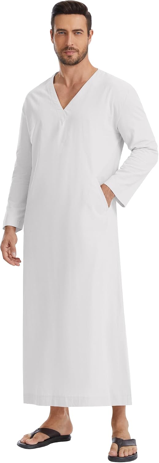 YAOHUOLE Arabic Thobe for Men Islamic Clothing Mens Kaftan Thobe