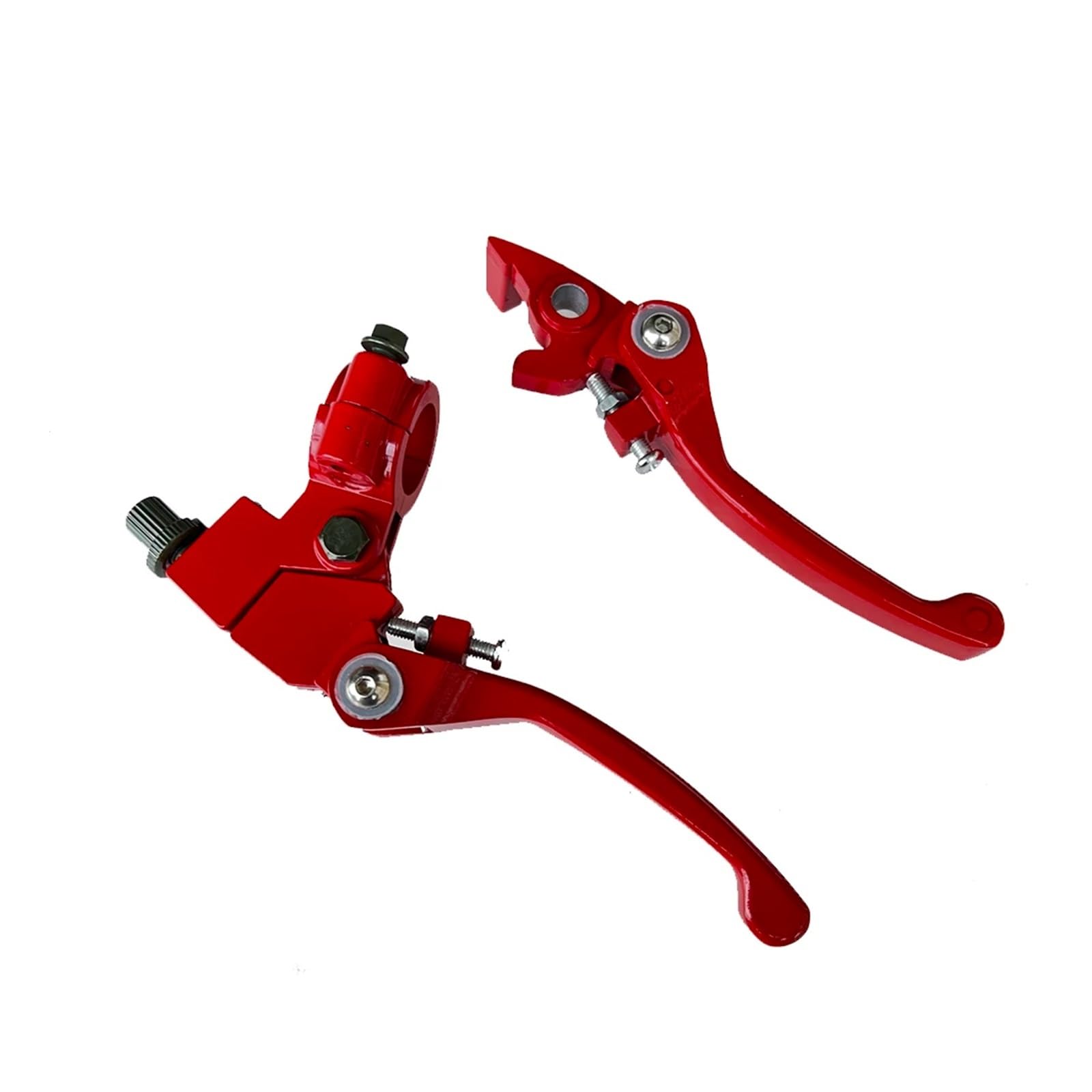 Palanca de freno y embrague de aluminio CNC con manillar plegable de 22mm para motos de cross roja