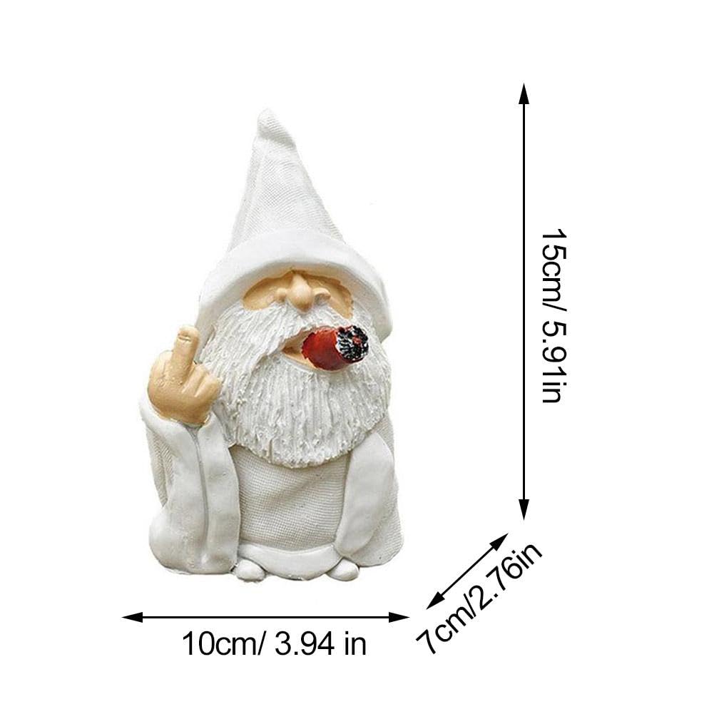Figurine Doigt D'Honneur Nain De Jardin Amusant 15cm - Sculpture Wizad Décoration Extérieur Pelouse Terrasse