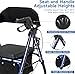 Lightweight Rollator Walker with Seat & Backrest - Foldable Mobility Aid for Seniors, 8