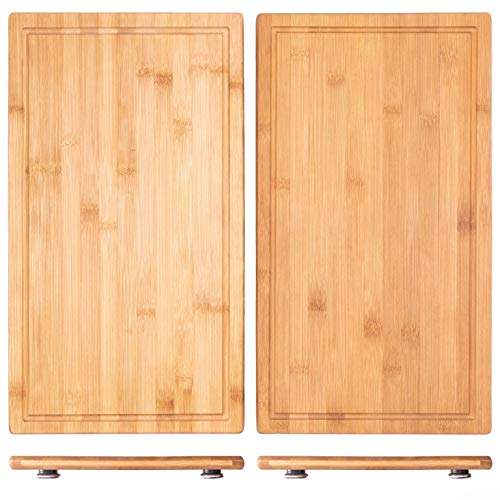 StreamBrush Herdabdeckplatte Schneidebrett Holz massiv (Bambus) - Perfekt als Herdabdeckung aus Holz |2x28x50x4cm | Ideal auch als Nudelbrett, Tranchierbrett oder Backbrett | Hitzebeständig & Robust Cover