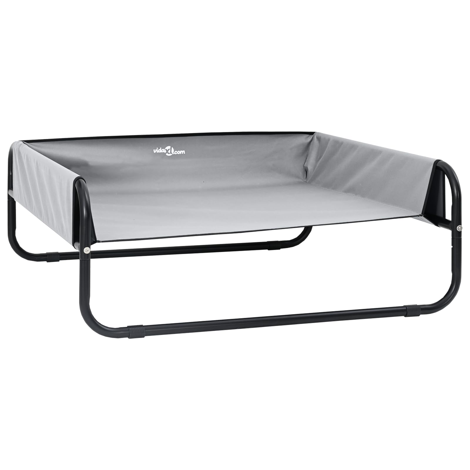 Cama elevada para perros, color gris claro, tela Oxford, estructura de acero, refrescante, 57 x 57 x 24 cm, para perros medianos y medianos