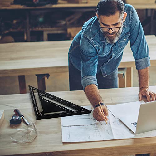 Beslands Zimmermannswinkel Winkelmesser geodreieck groß metrisch Dreieckslineal (schwarz, 300mm)