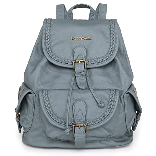 Montana West Backpack Purse for Women Soft Washed Leather Drawstring Casual Travel Large Backpacks