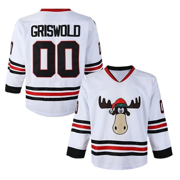 Men's Clark #00 Griswold Movie Hockey Jersey Stitched X-Mas Christmas Vacation (US, Alpha, XX-Large, Regular, Regular, White) by Madjus - Image 2